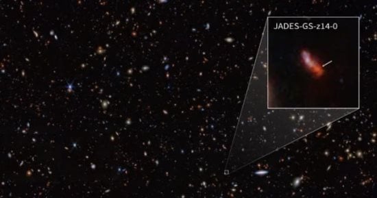 You are currently viewing يكشف تلسكوب جيمس ويب الفضائي عن أبعد مجرة ​​تمت ملاحظتها على الإطلاق